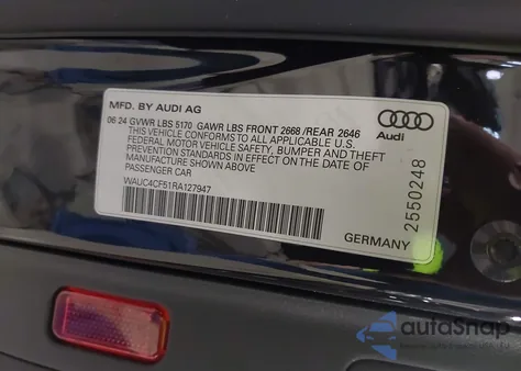 2024 Audi S5 Sportback Premium Plus Tfsi Quattro Tiptronic из США, поврежденный, VIN WAUC4CF51RA127947